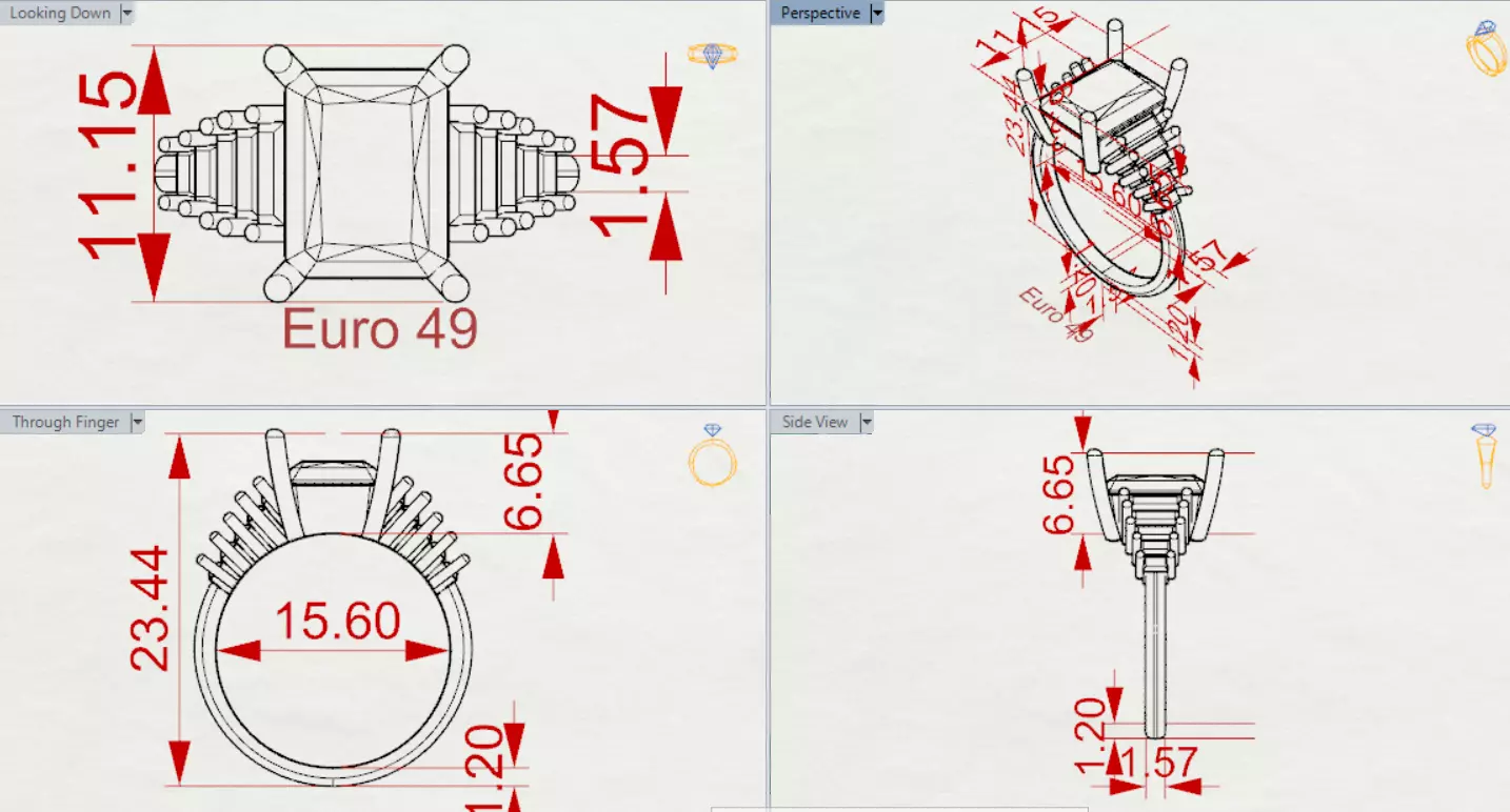 Royal Emerald stl 3dm Ring Model jr00250 3D print model_20