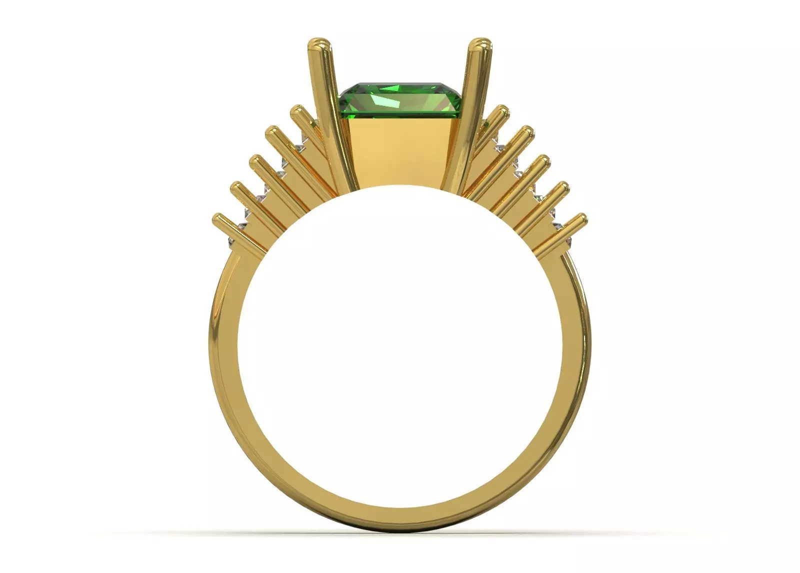 Royal Emerald stl 3dm Ring Model jr00250 3D print model_2