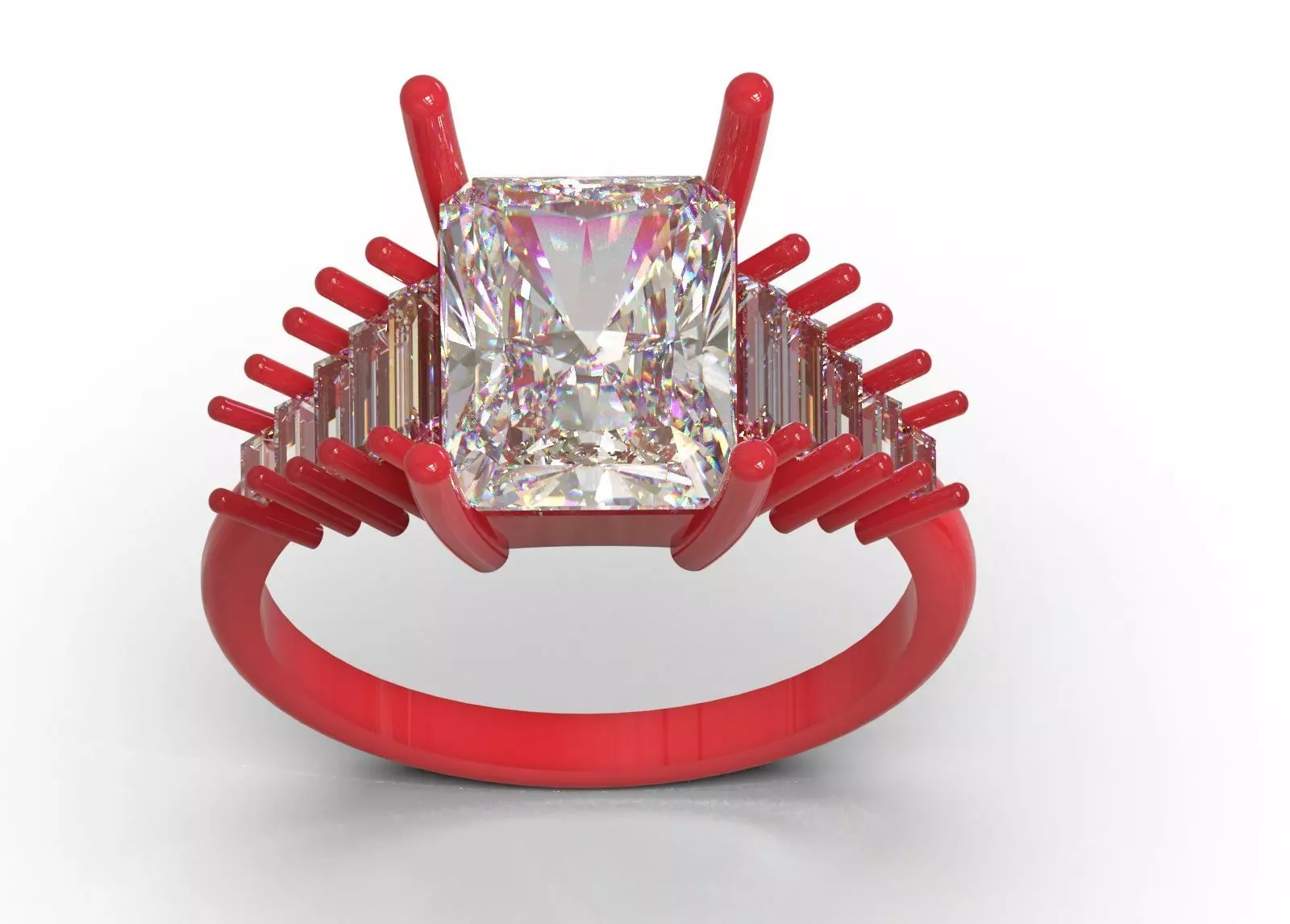 Royal Emerald stl 3dm Ring Model jr00250 3D print model_15