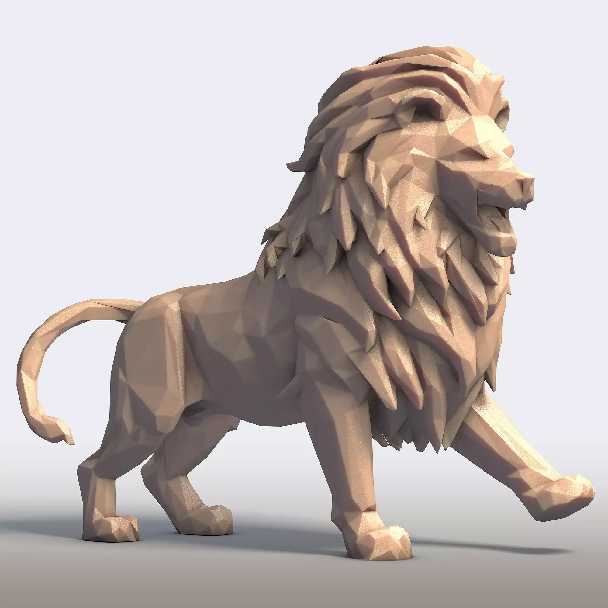 Lion Low Poly 2 3D print model