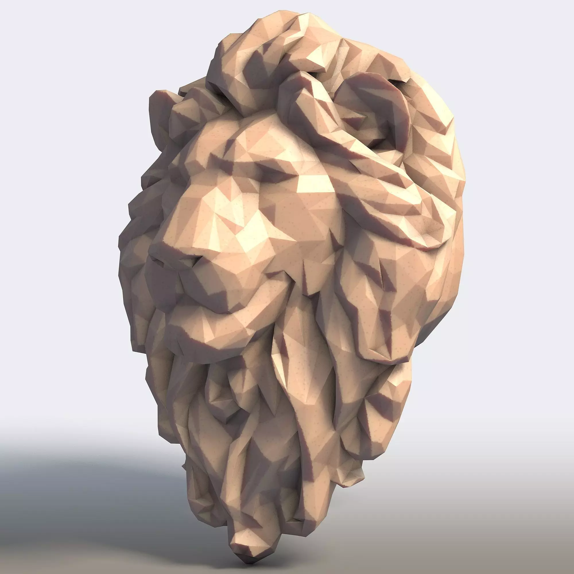 Lion Low Poly 3D print model_1