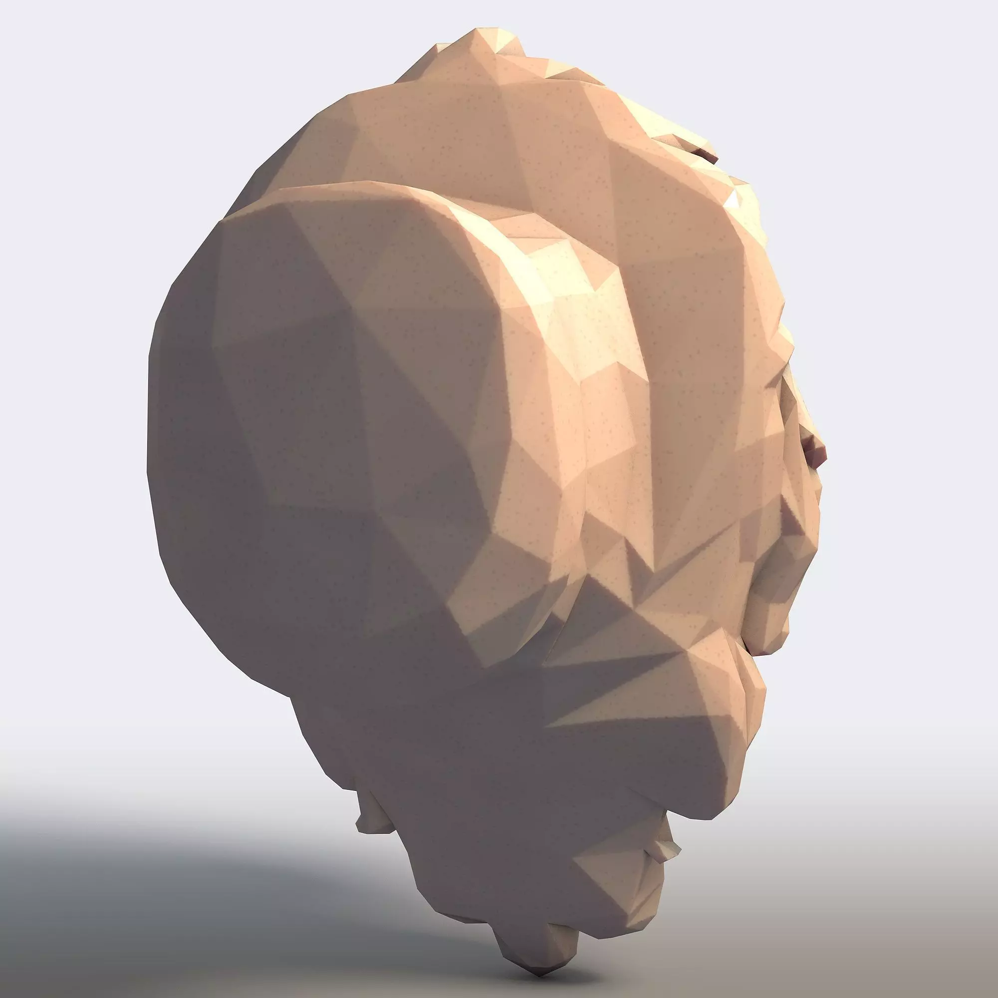 Lion Low Poly 3D print model_4