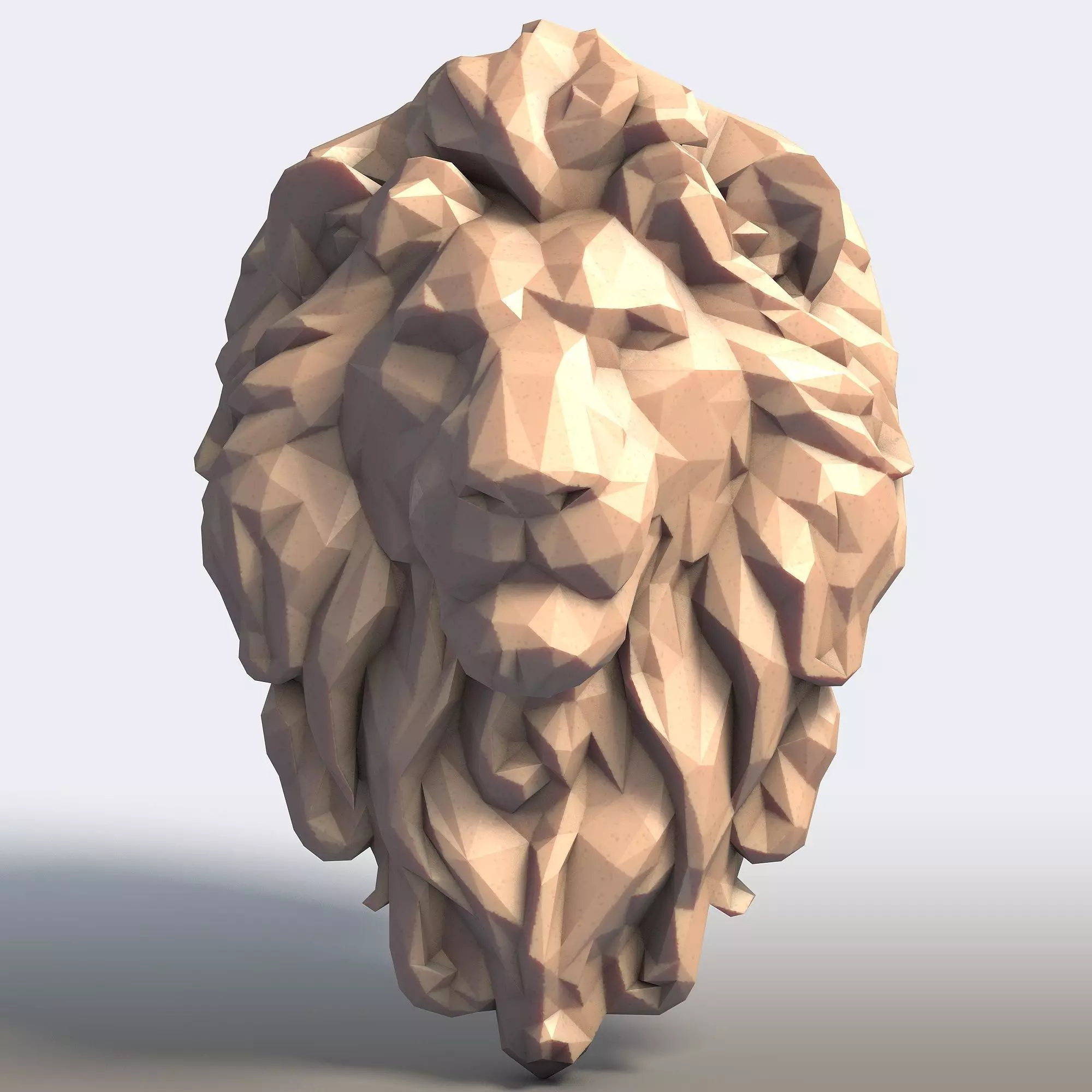 Lion Low Poly 3D print model_0