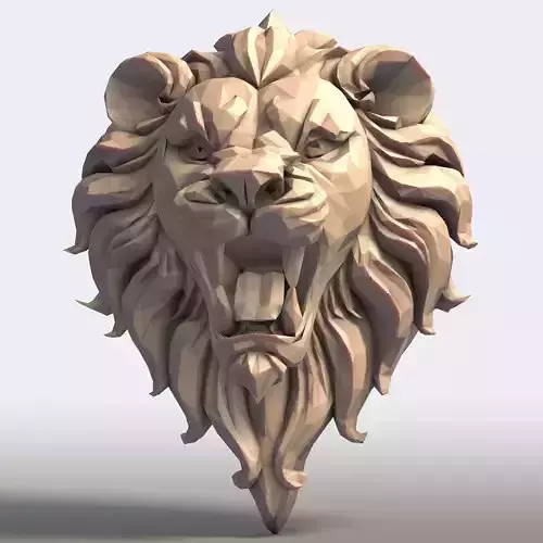 Lion Head Low Poly