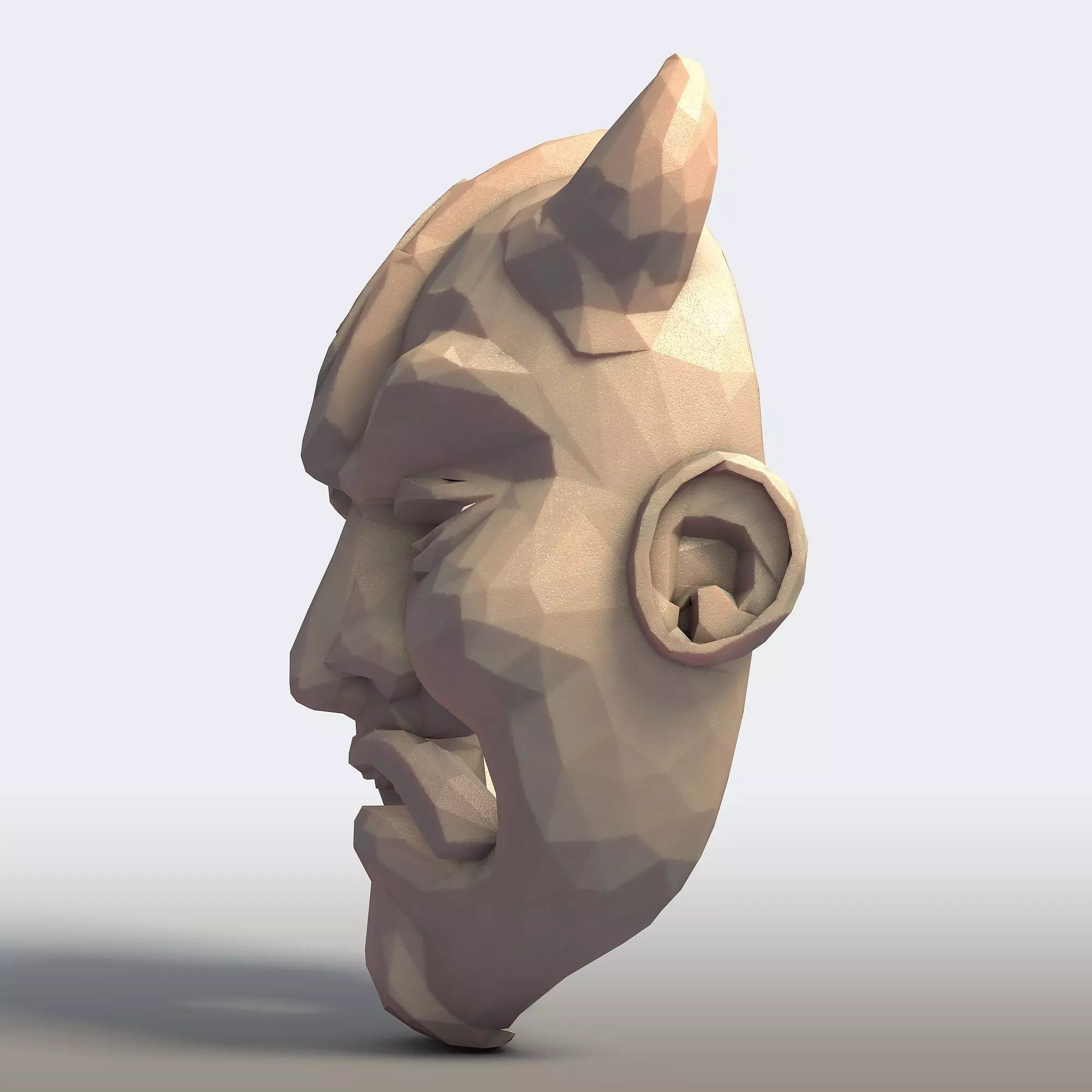 Hannya Mask Low Poly 3D print model_2