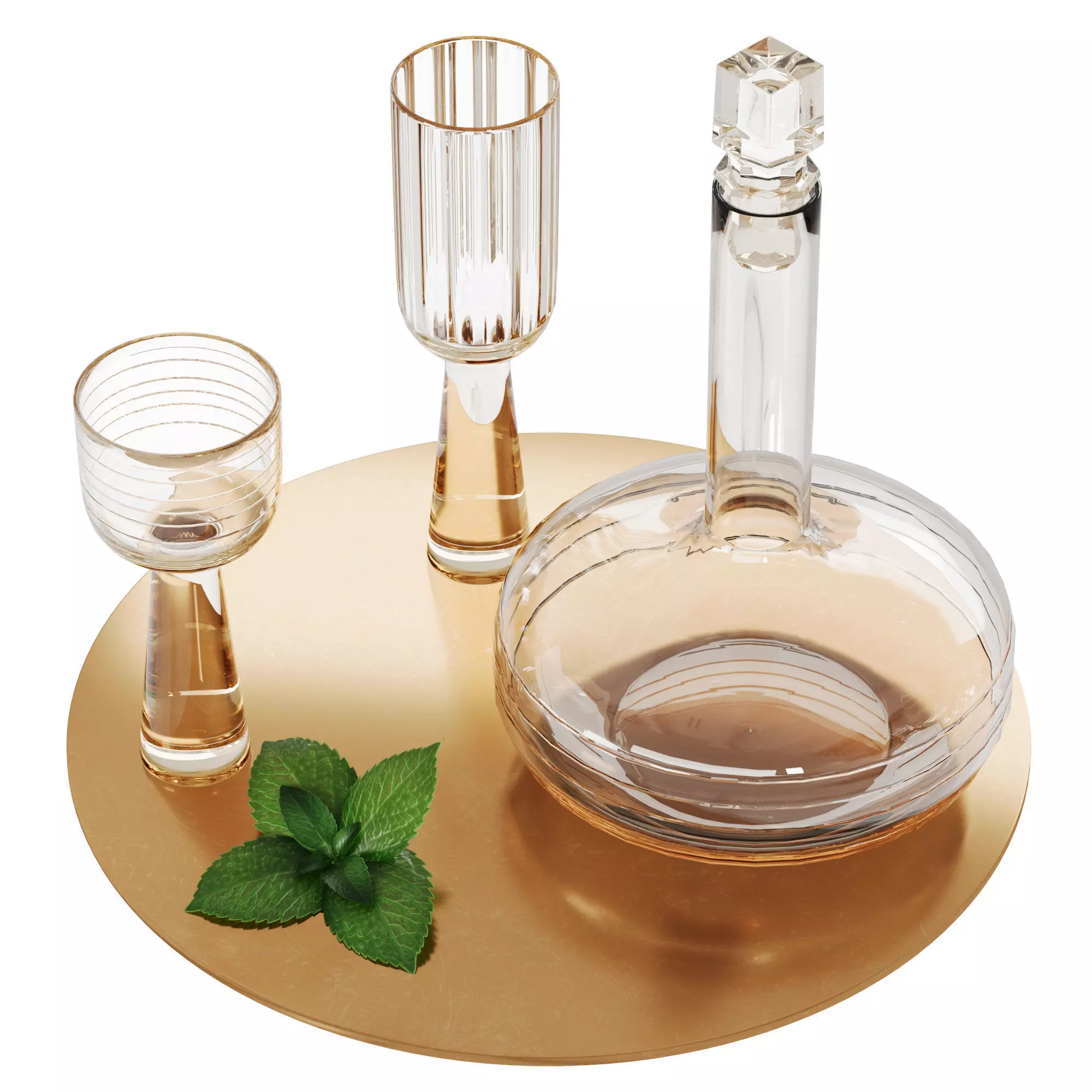 N23 Decanter Golden Aperitif 3D model_4