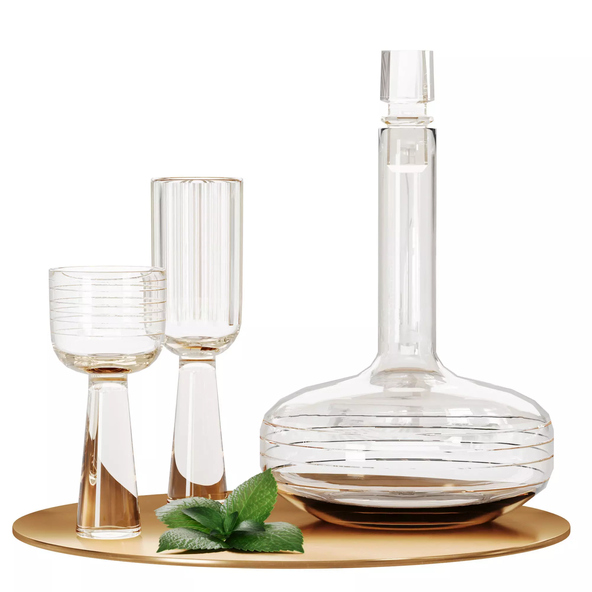 N23 Decanter Golden Aperitif 3D model_2