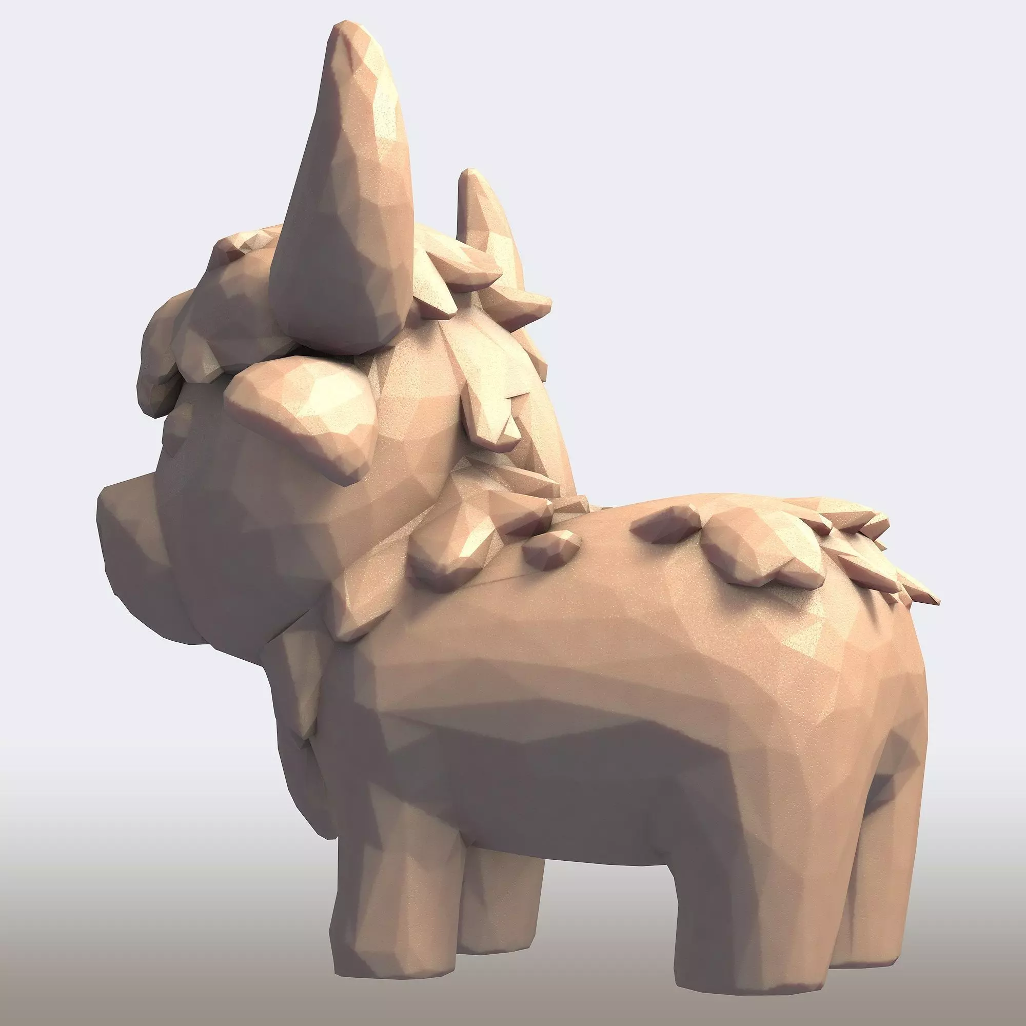 Cute Cartoon Bull Low Poly 3D print model_2