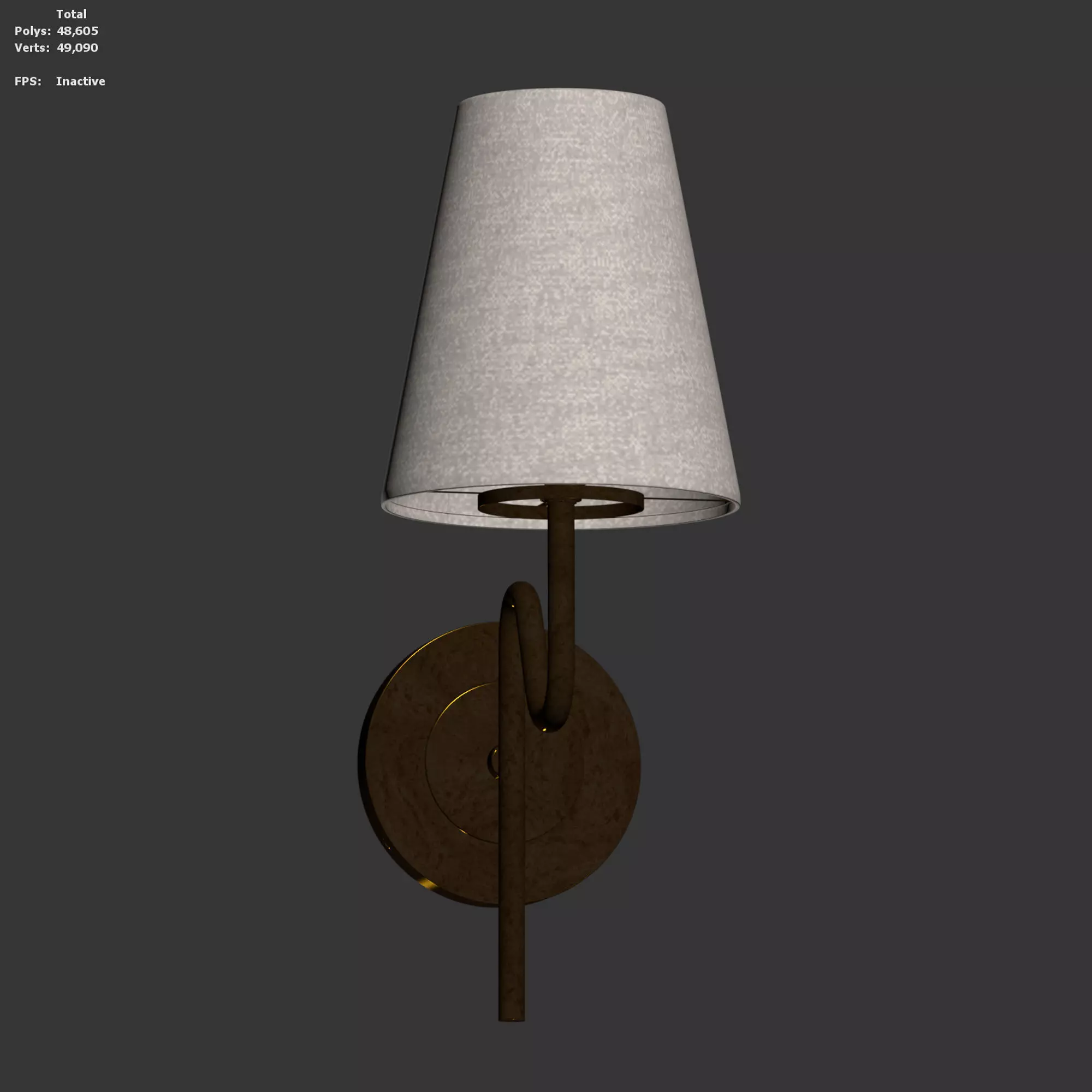 Delanney Linen Sconce by Altardstate 3D model_6