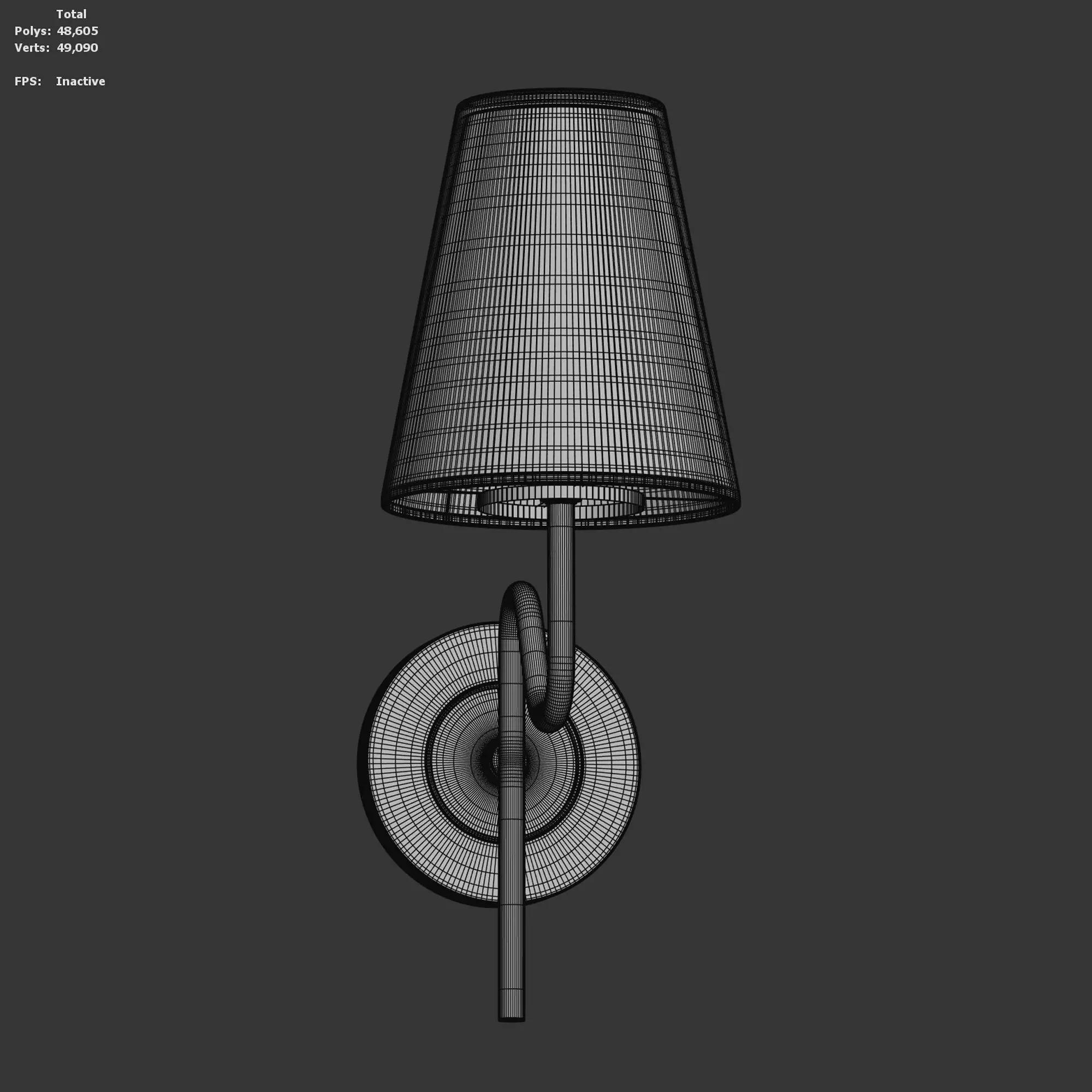 Delanney Linen Sconce by Altardstate 3D model_4
