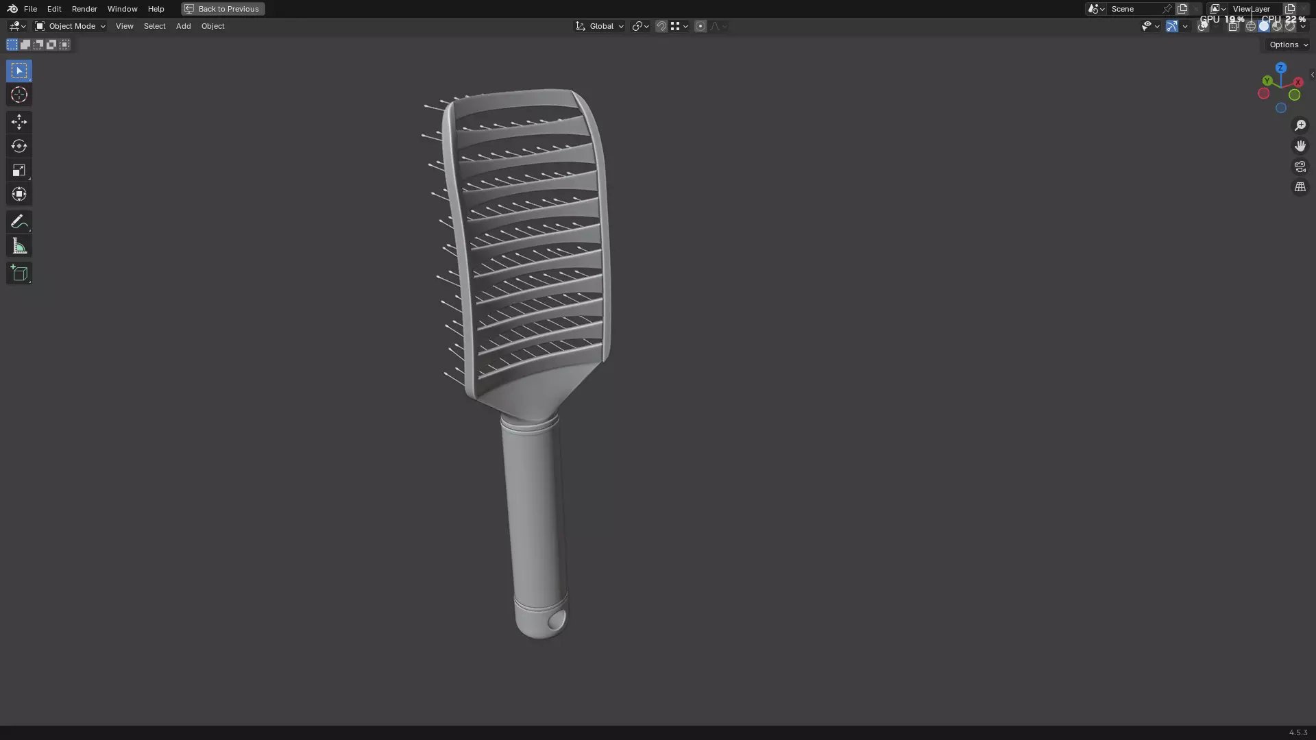Hair Comb 05 3D model_16
