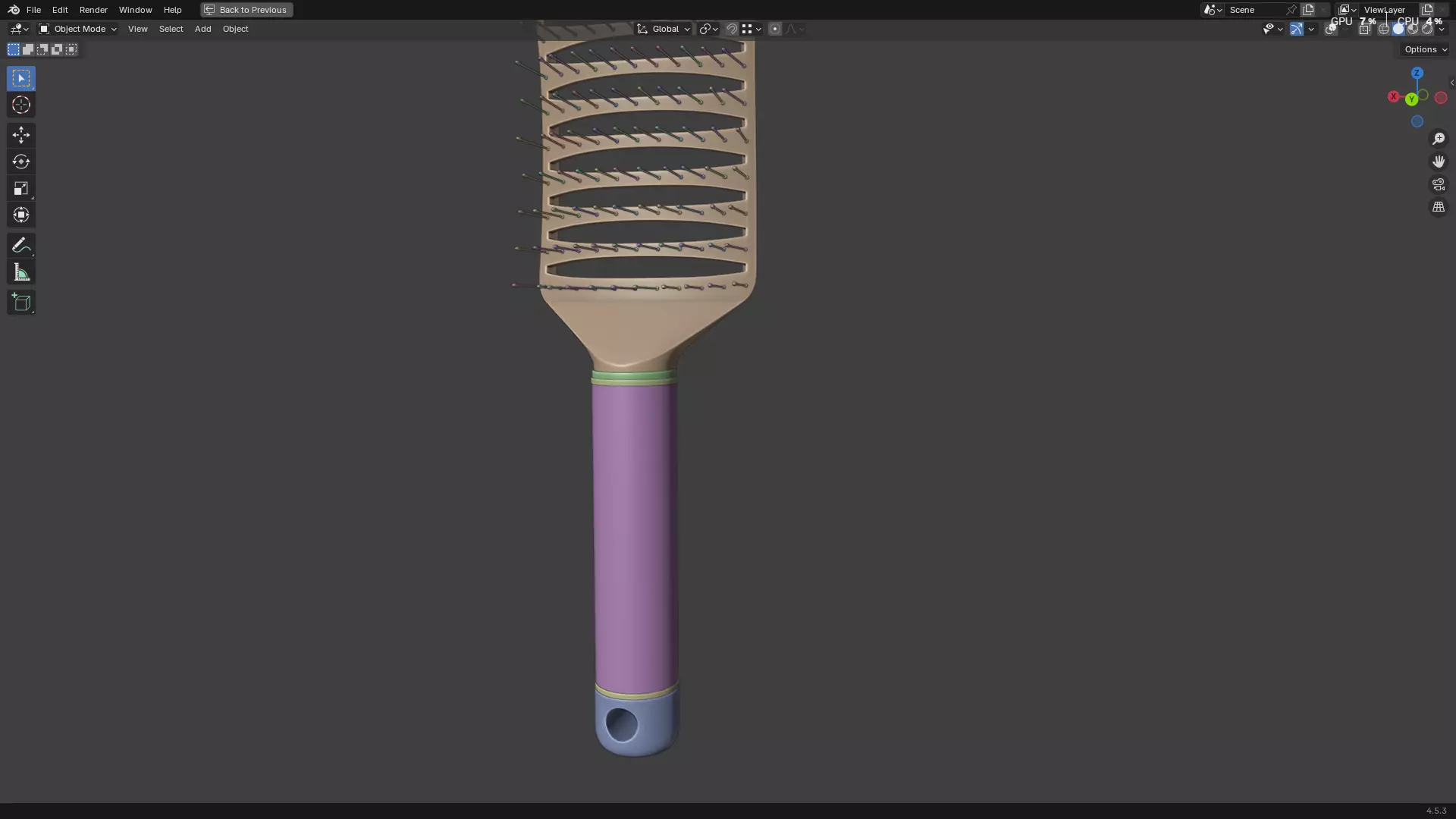 Hair Comb 05 3D model_32