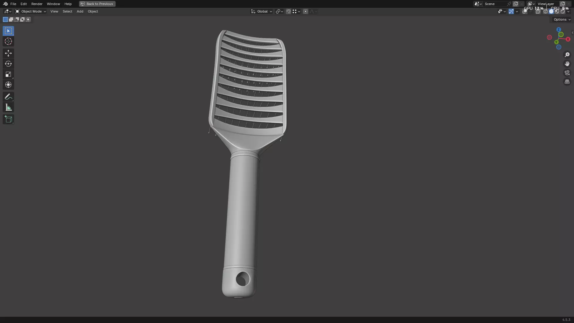 Hair Comb 05 3D model_10