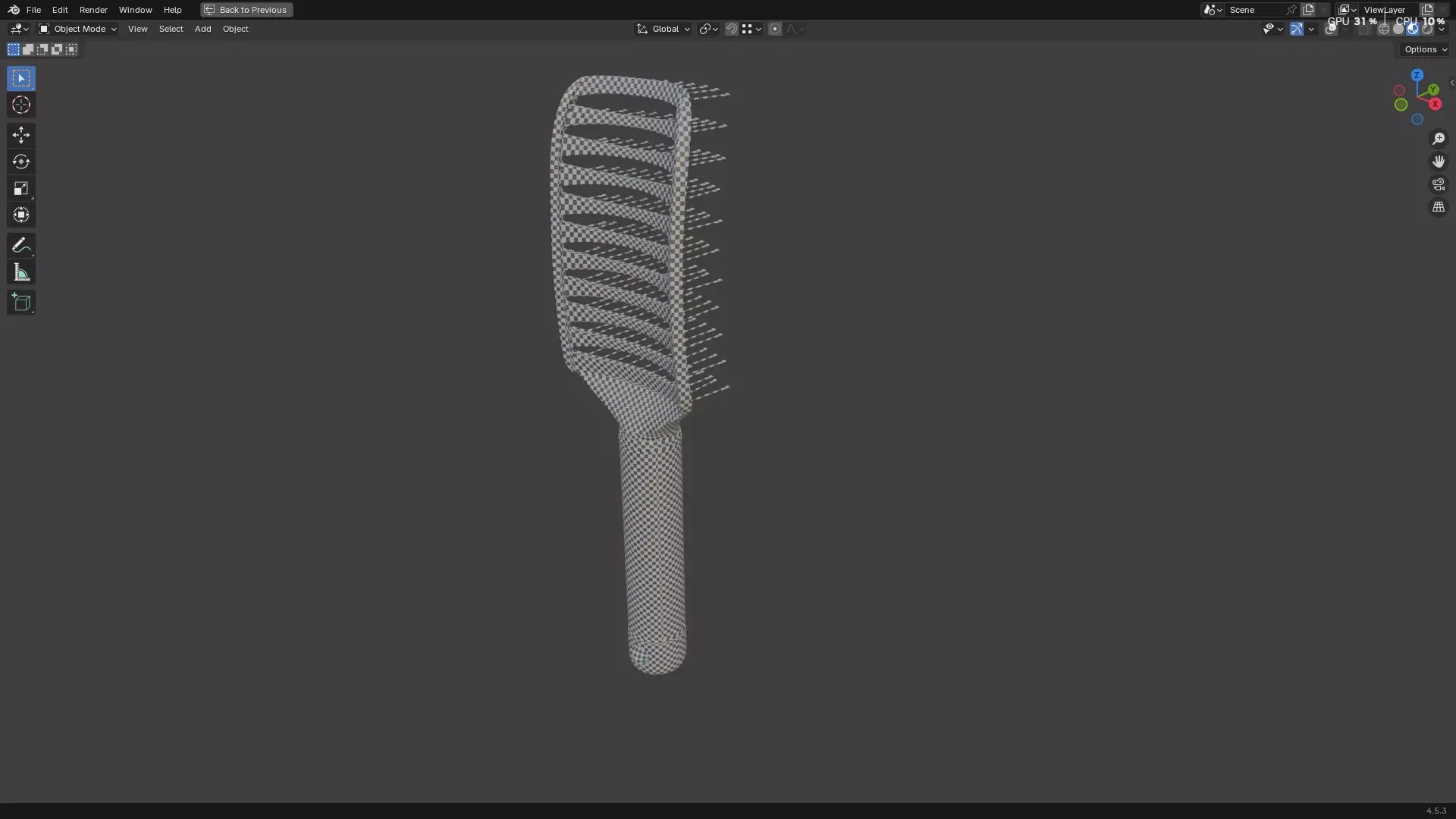 Hair Comb 05 3D model_44