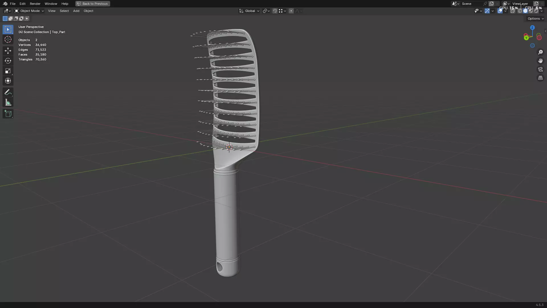Hair Comb 05 3D model_6