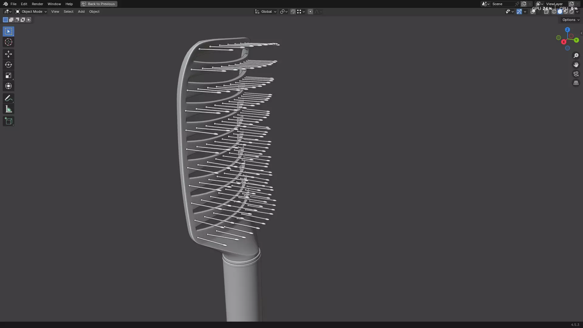 Hair Comb 05 3D model_13