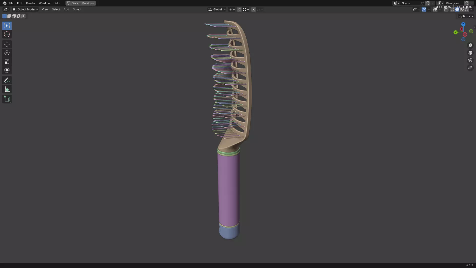 Hair Comb 05 3D model_38