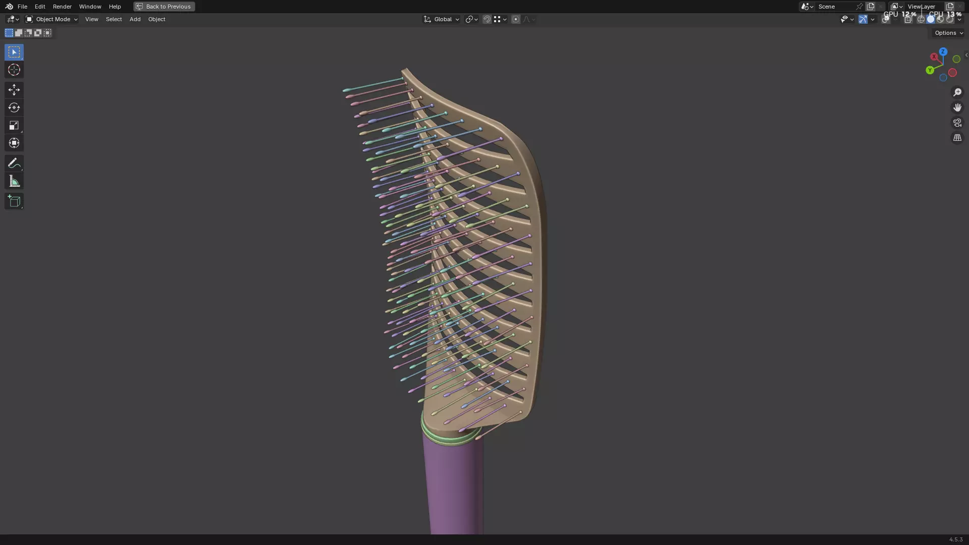 Hair Comb 05 3D model_37