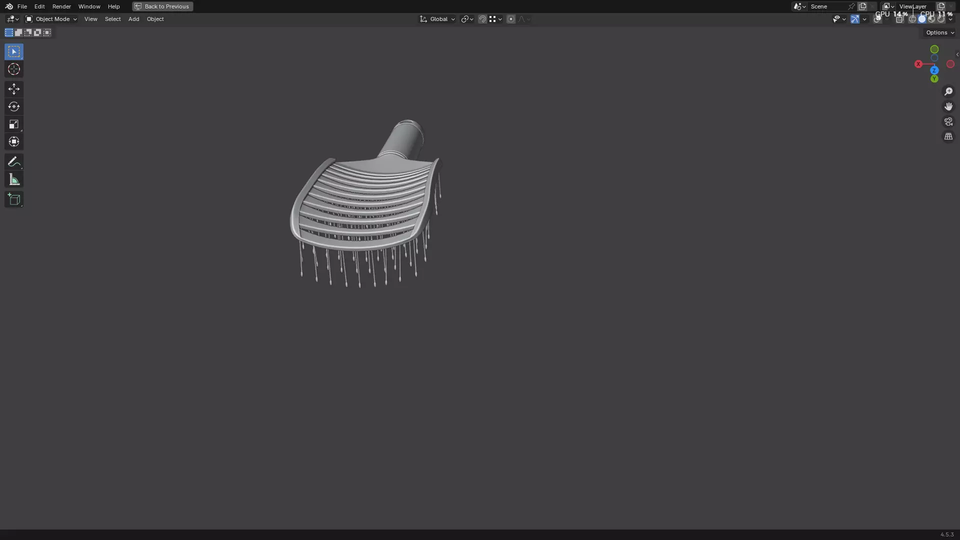 Hair Comb 05 3D model_17