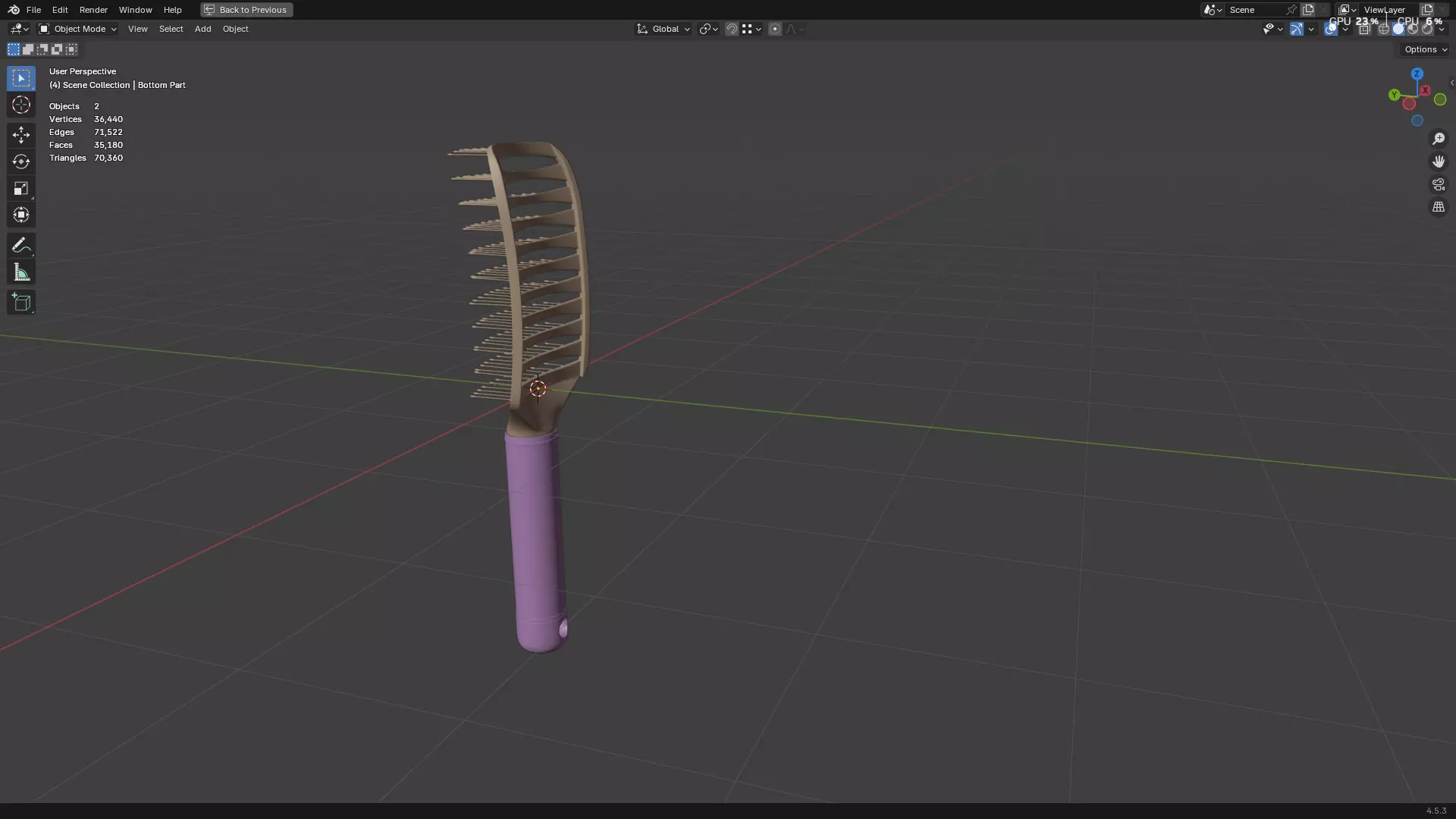 Hair Comb 05 3D model_4