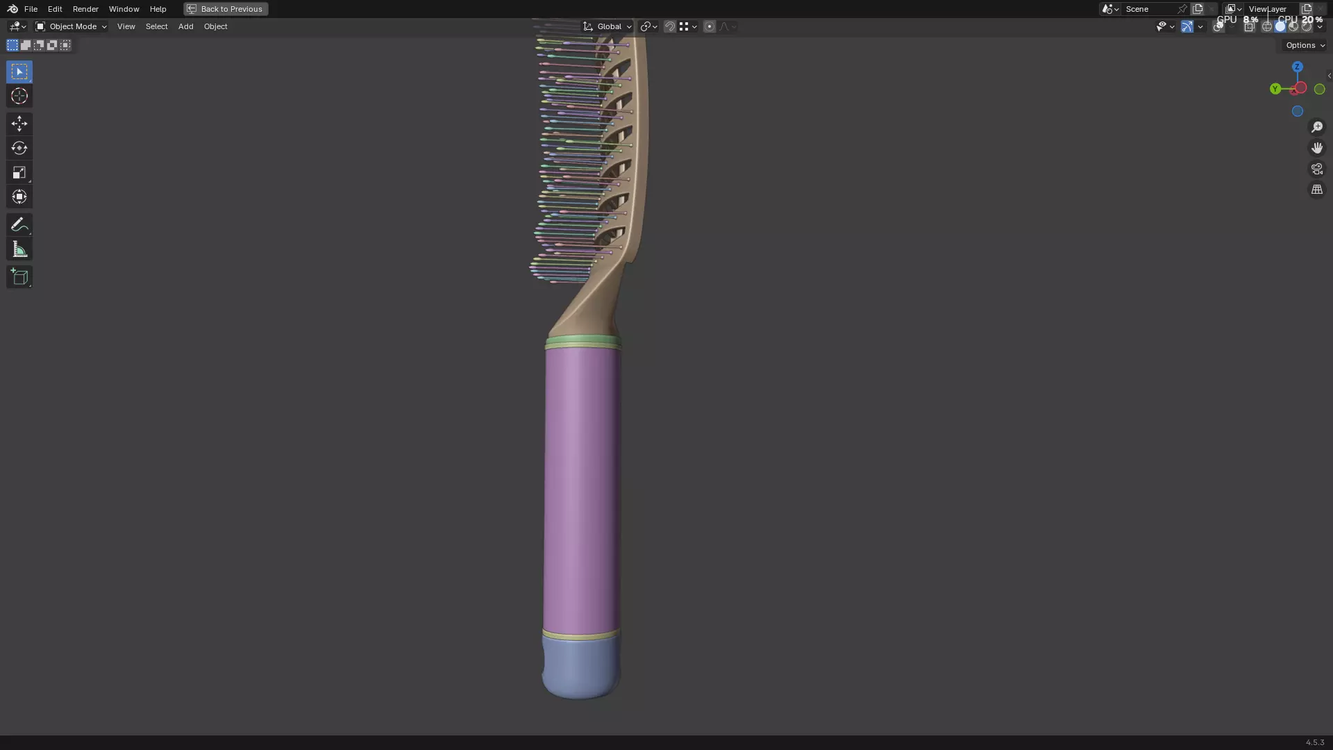 Hair Comb 05 3D model_33