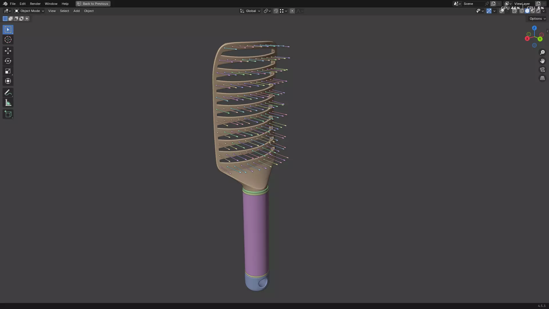 Hair Comb 05 3D model_35