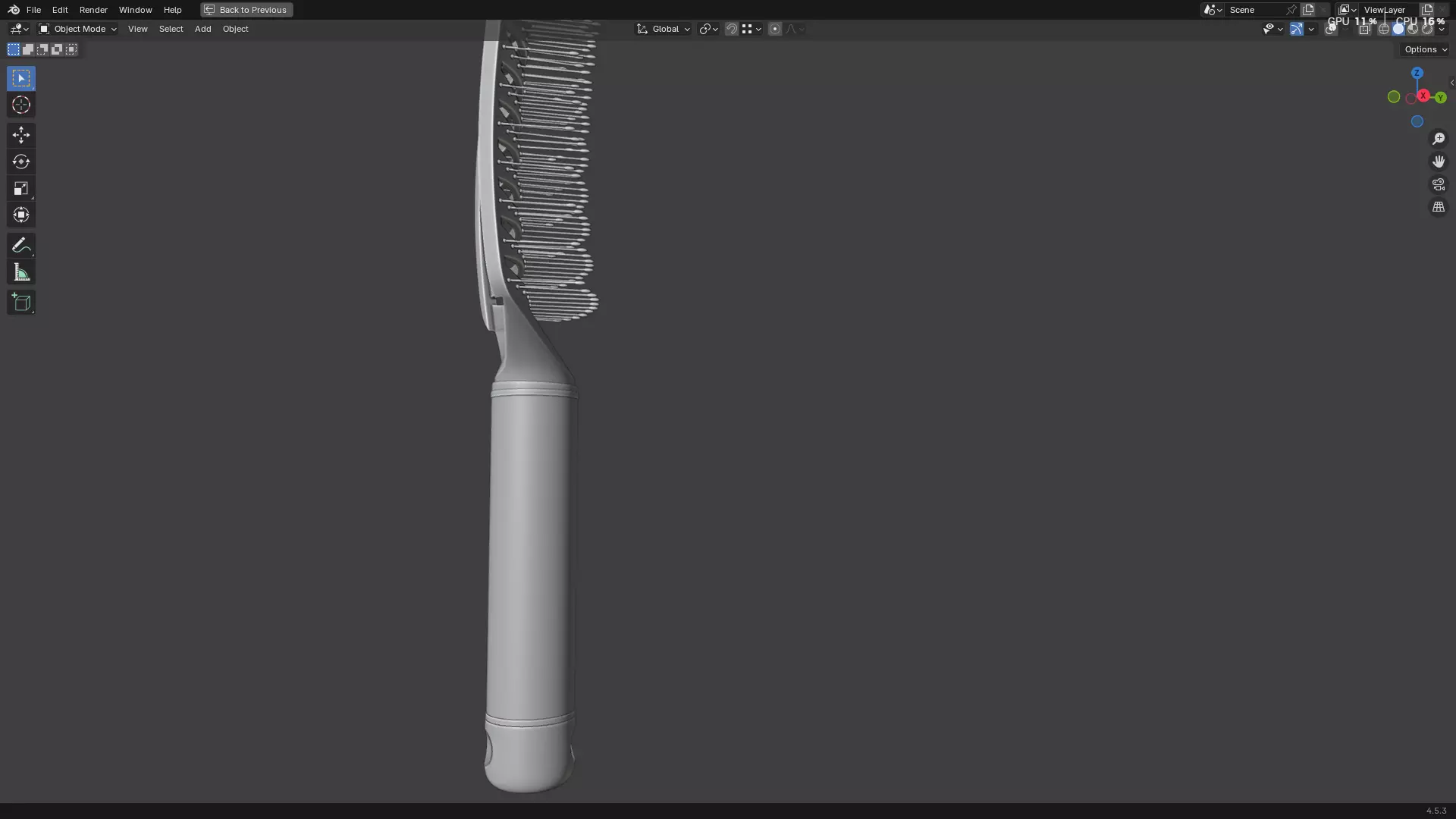 Hair Comb 05 3D model_14