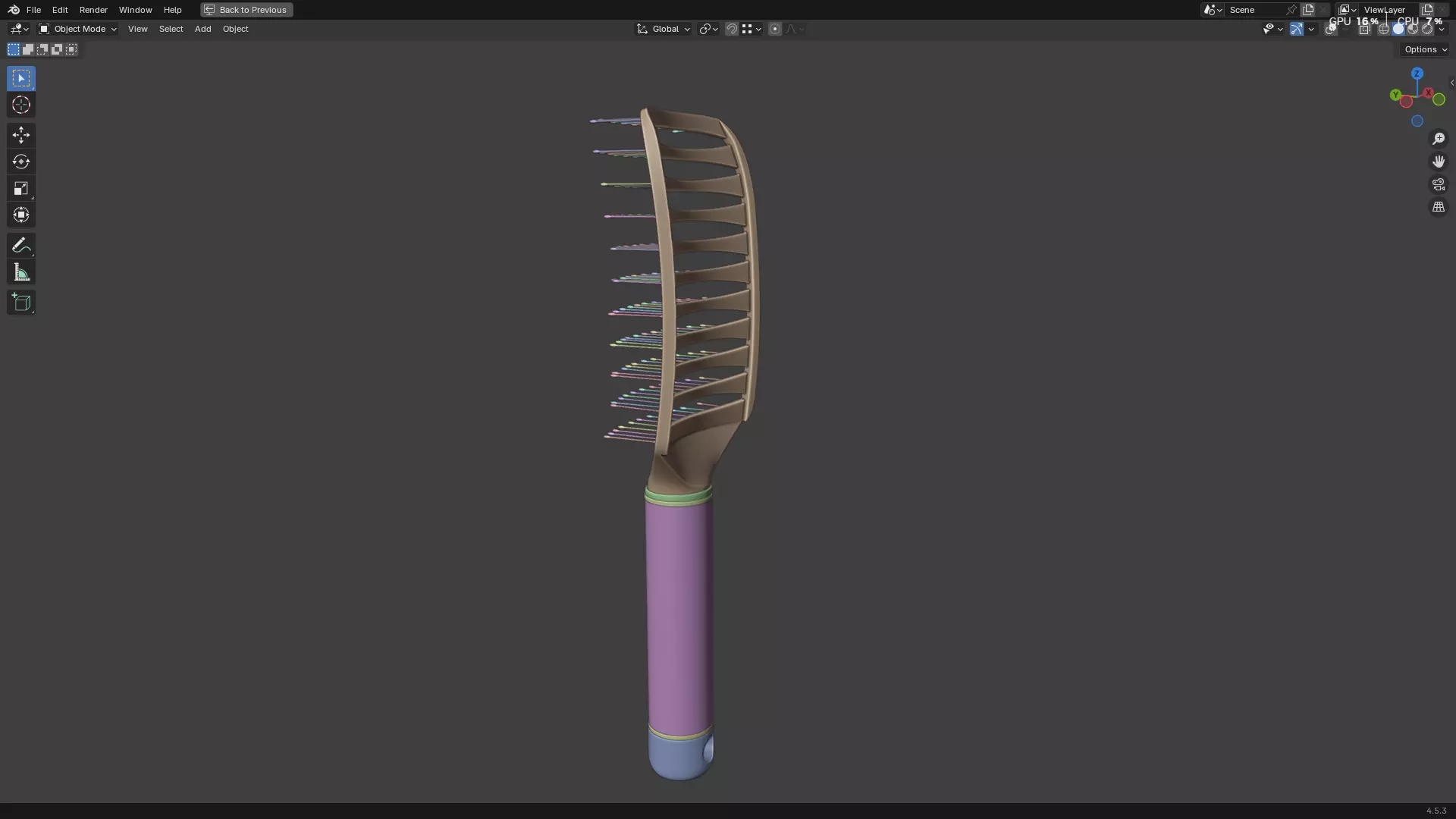 Hair Comb 05 3D model_34