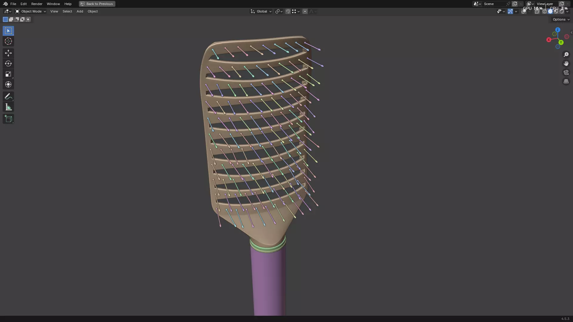Hair Comb 05 3D model_36
