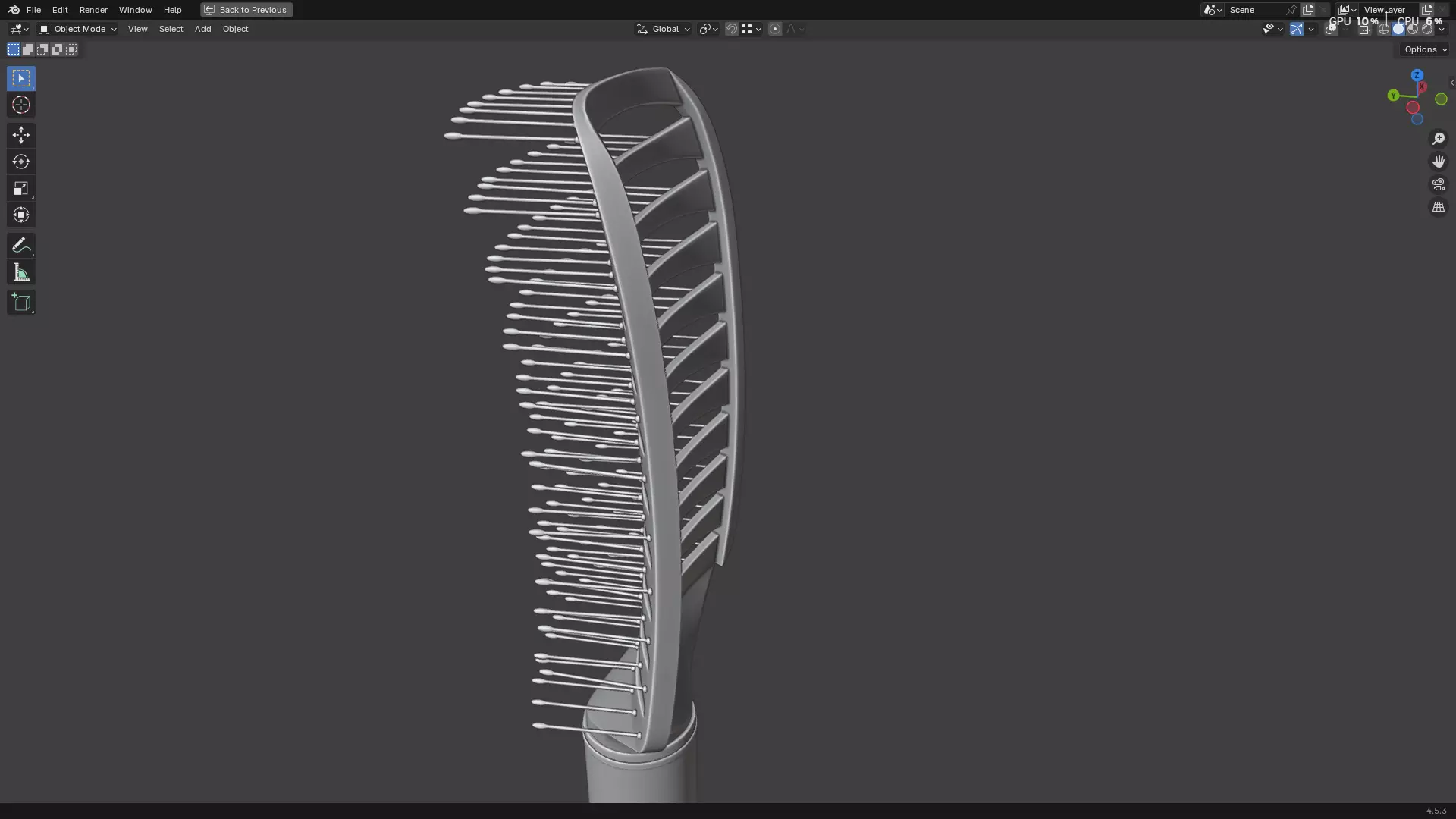 Hair Comb 05 3D model_11