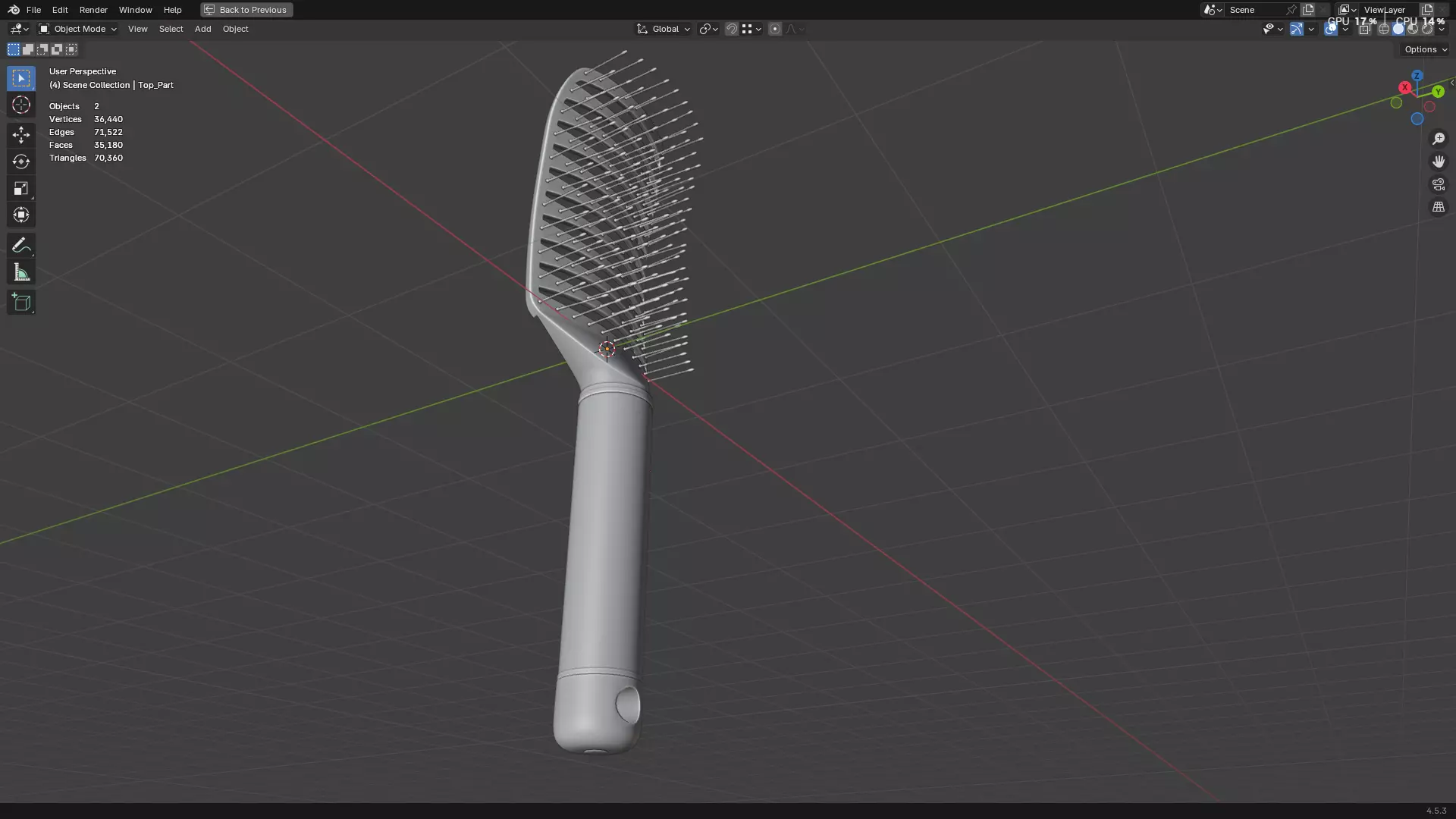 Hair Comb 05 3D model_8