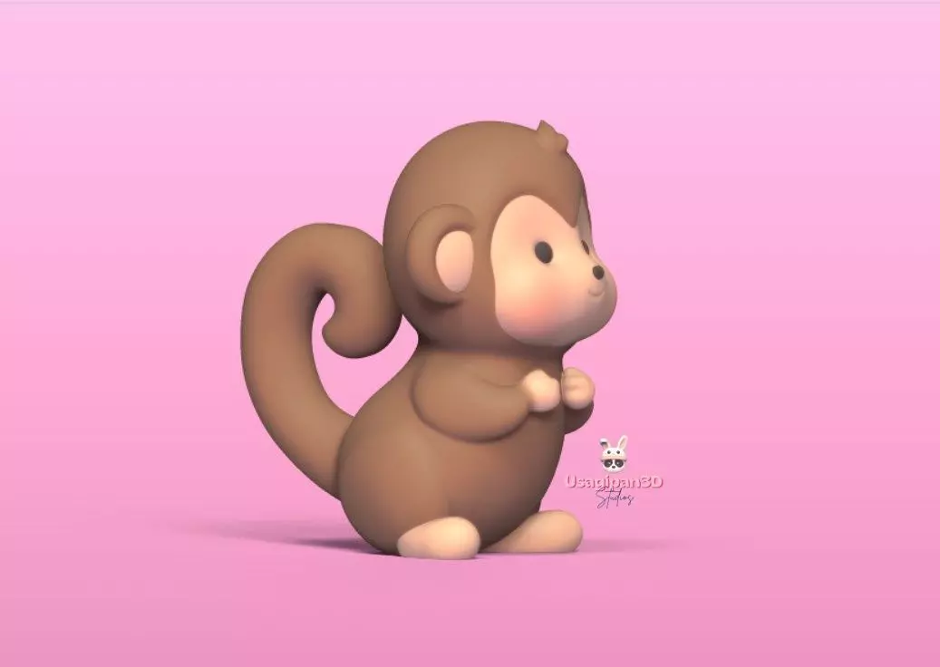Cute Little Monkey 3D print model_2