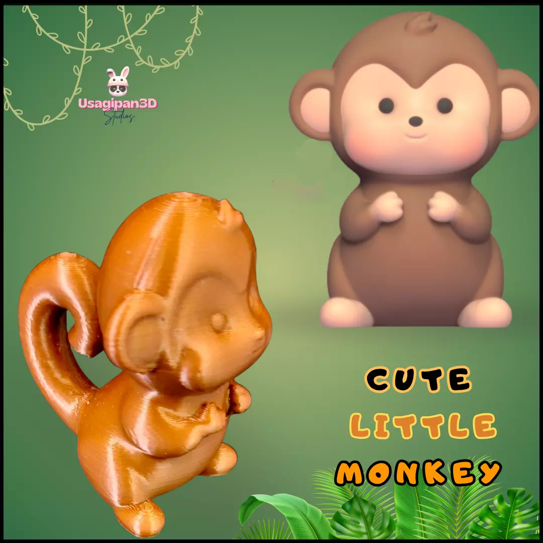 Cute Little Monkey 3D print model_0