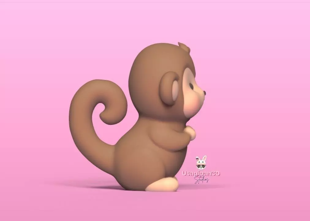 Cute Little Monkey 3D print model_3