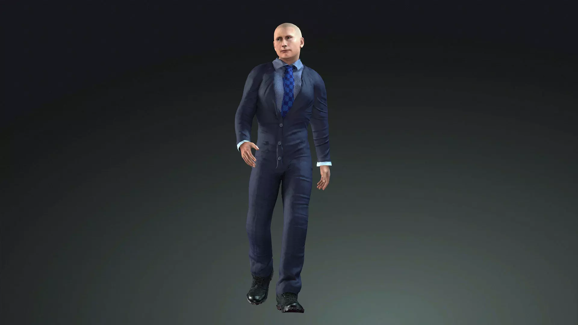 President Vladimir Putin - Rigged and blendshapes Low-poly 3D model_1