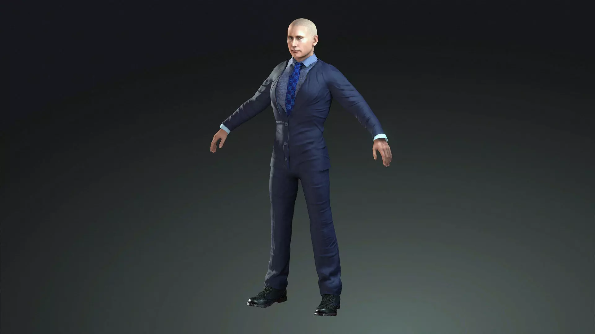 President Vladimir Putin - Rigged and blendshapes Low-poly 3D model_0