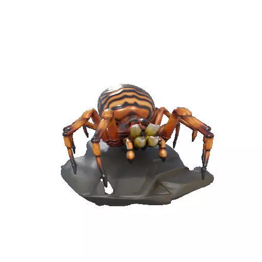 2387Mutant Spider on Stone Pedestal Color 3D Model 3D print model_7