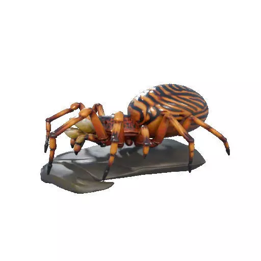 2387Mutant Spider on Stone Pedestal Color 3D Model 3D print model_30