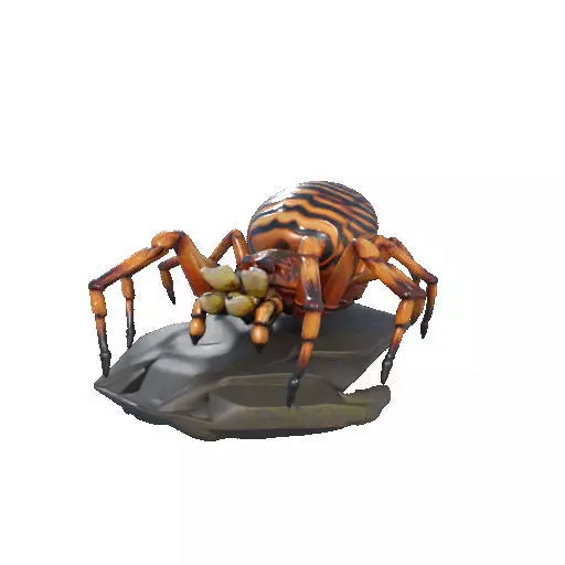 2387Mutant Spider on Stone Pedestal Color 3D Model 3D print model_34