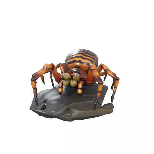 2387Mutant Spider on Stone Pedestal Color 3D Model 3D print model_35