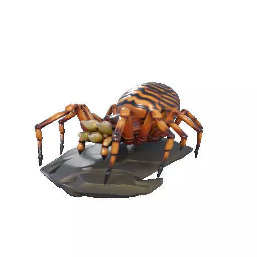 2387Mutant Spider on Stone Pedestal Color 3D Model 3D print model_33