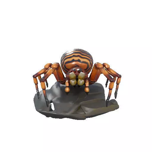 2387Mutant Spider on Stone Pedestal Color 3D Model 3D print model_6