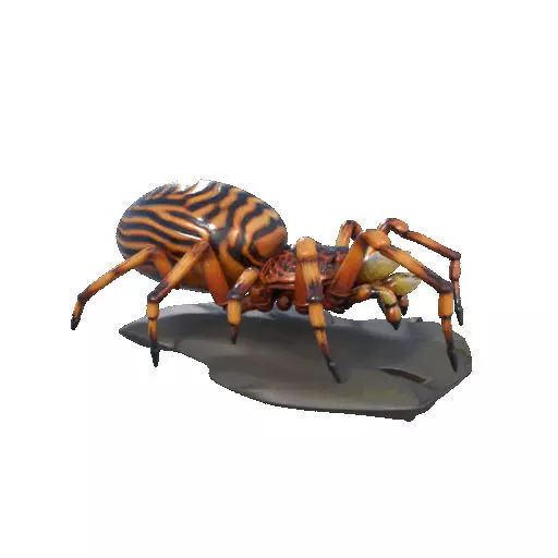 2387Mutant Spider on Stone Pedestal Color 3D Model 3D print model_12