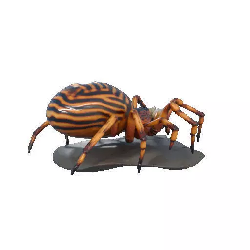 2387Mutant Spider on Stone Pedestal Color 3D Model 3D print model_17