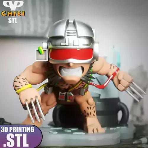 Weapon X Chibi STL for 3D Printing ChibiSTL 3DXM