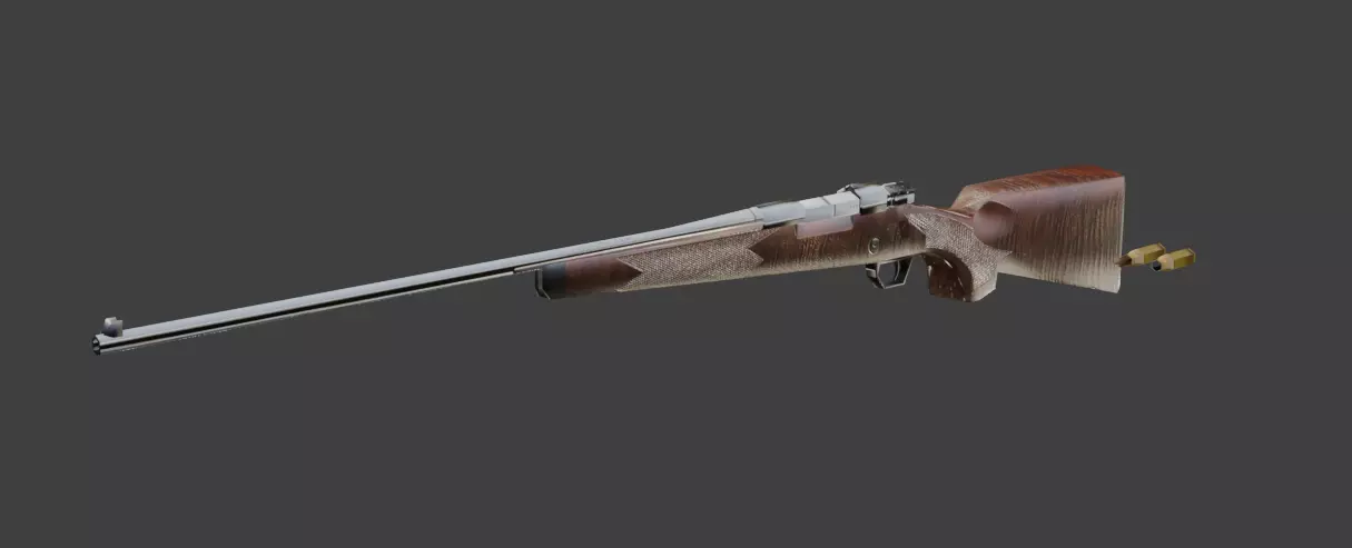 Low Poly Winchester Model 70 Non-Rigged Free low-poly 3D model Free low-poly 3D model_2