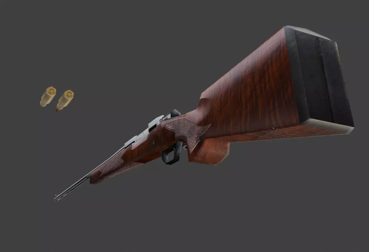 Low Poly Winchester Model 70 Non-Rigged Free low-poly 3D model Free low-poly 3D model_1