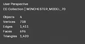 Low Poly Winchester Model 70 Non-Rigged Free low-poly 3D model Free low-poly 3D model_4