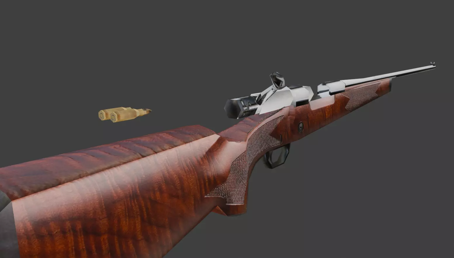Low Poly Winchester Model 70 Non-Rigged Free low-poly 3D model Free low-poly 3D model_3