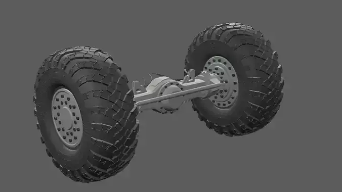 Bus Or Truck Back Part Wheel Set 3D Model